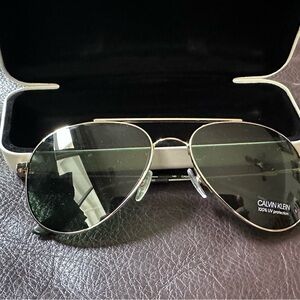 Calvin Klein Green Aviator Sunglasses